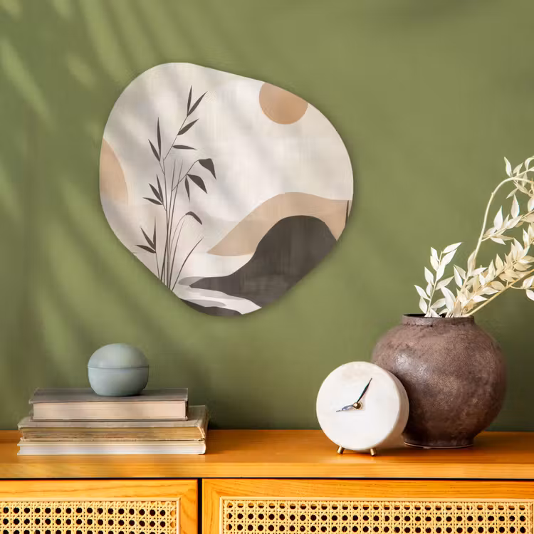 Japandi - Landschap - Beige Wandcirkel Organisch Forex 3mm klein -sfeer2