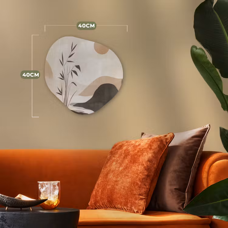 Japandi - Landschap - Beige Wandcirkel Organisch Forex 3mm klein -sfeer3