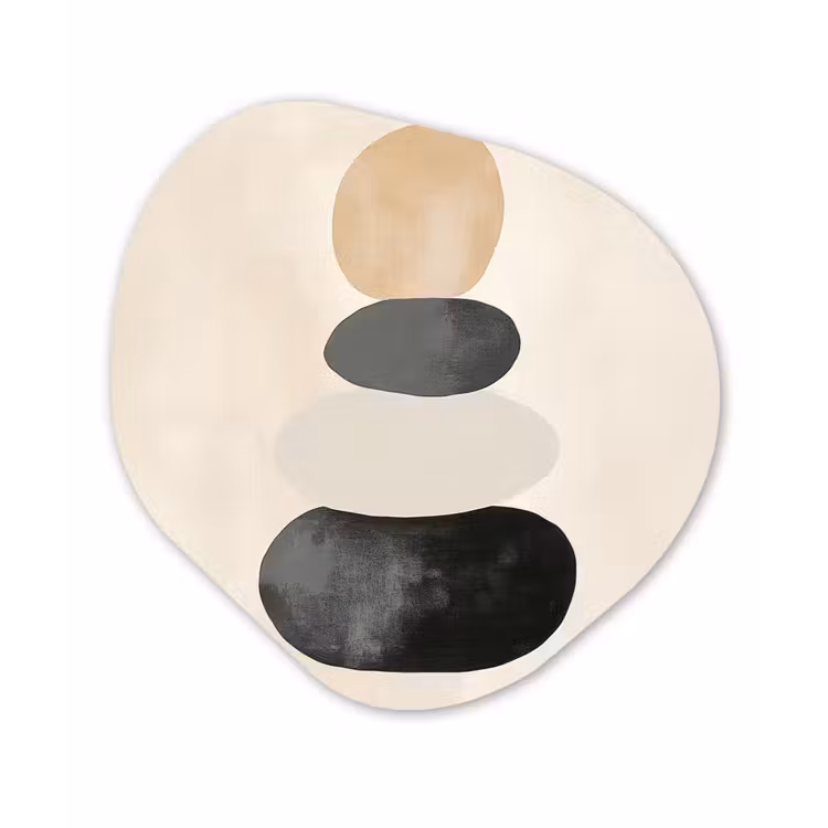 Japandi - Wabi sabi - Beige Wandcirkel Organisch Forex 3mm klein -3d