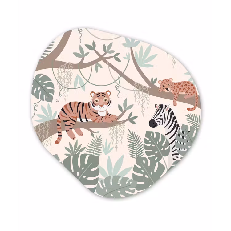 Jungle - Rustiek - Pastel Wandcirkel Organisch Forex 3mm klein -3d