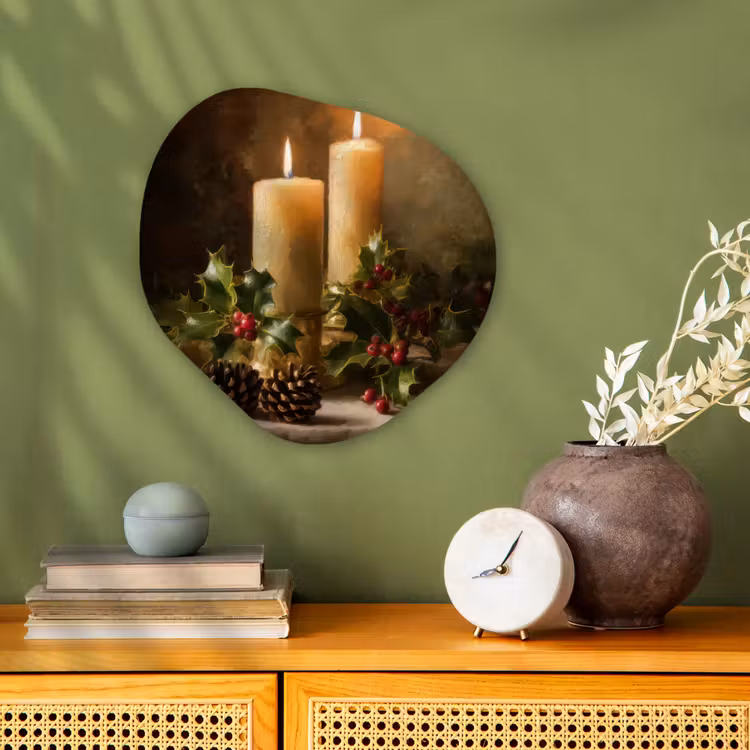 Kaarslicht - Kerst - Veelkleurig Wandcirkel Organisch Forex 3mm klein -sfeer2