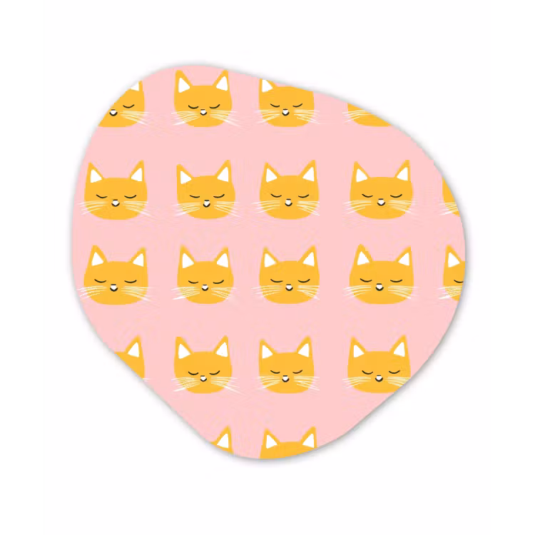 Katten - Patroon - Roze Wandcirkel Organisch Forex 3mm klein 629 -3d