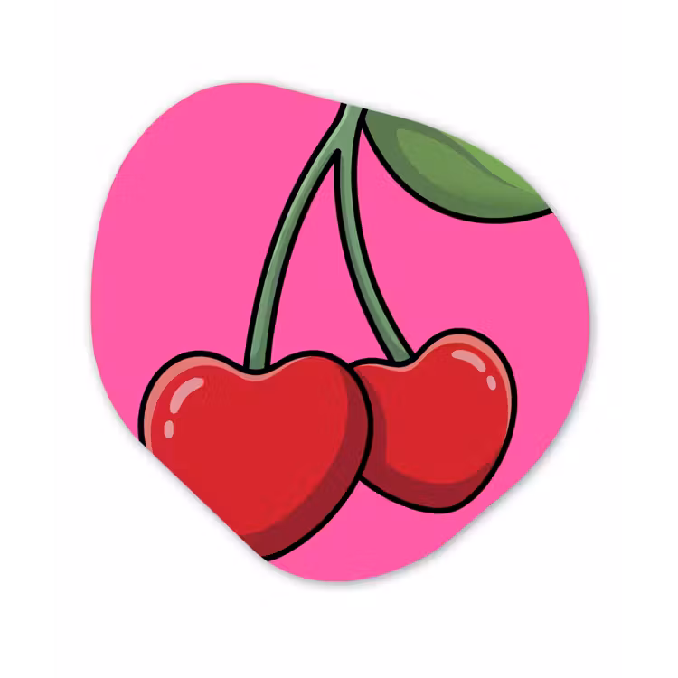 Kers - Roze - Fruit Wandcirkel Organisch Forex 3mm klein -3d
