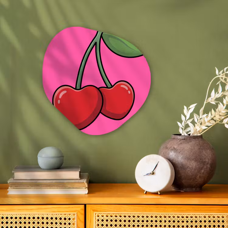 Kers - Roze - Fruit Wandcirkel Organisch Forex 3mm klein -sfeer2