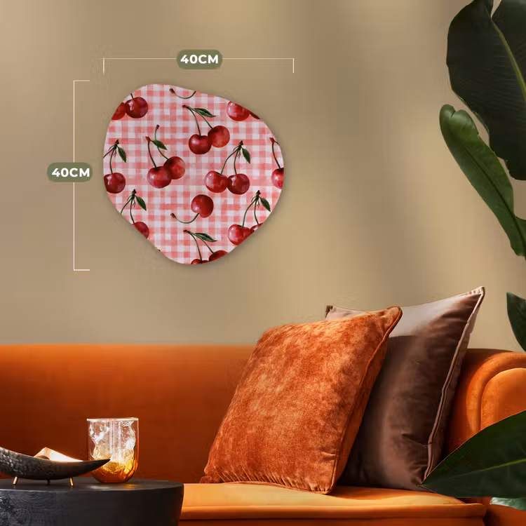 Kersen - Blokken - Rood Wandcirkel Organisch Forex 3mm klein 629 -sfeer3