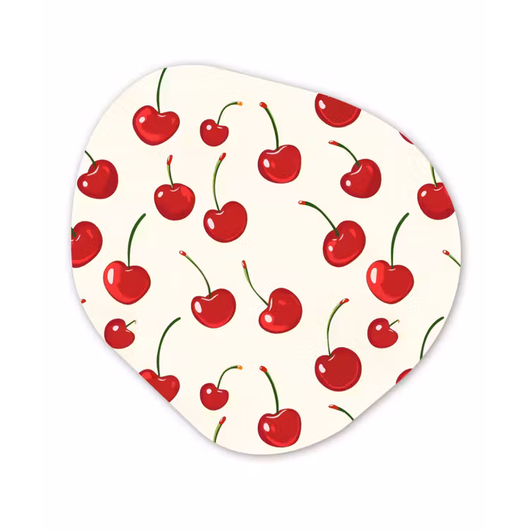 Kersen - Minimalistisch - Rood Wandcirkel Organisch Forex 3mm klein 629 -3d