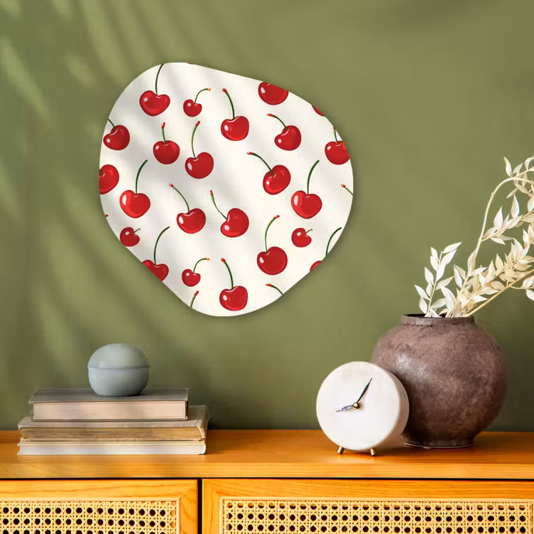 Kersen - Minimalistisch - Rood Wandcirkel Organisch Forex 3mm klein 629 -sfeer2