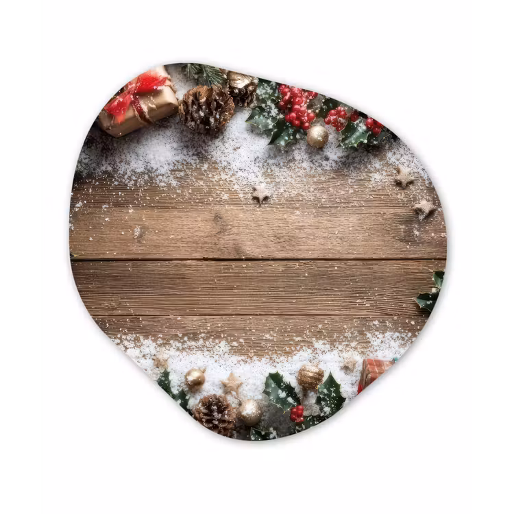 Kerstdecoratie - Geschenken - Hout - Veelkleurig Wandcirkel Organisch Forex 3mm klein -3d