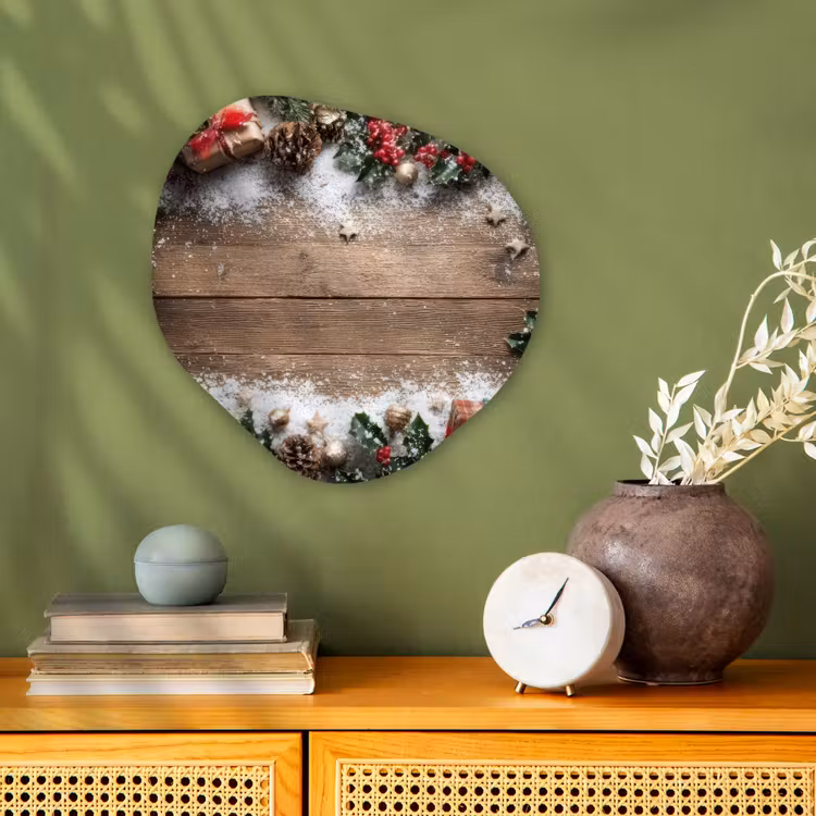Kerstdecoratie - Geschenken - Hout - Veelkleurig Wandcirkel Organisch Forex 3mm klein -sfeer2