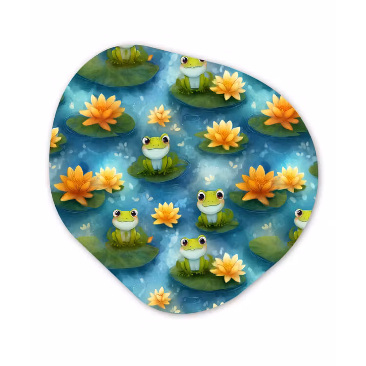 Kikker - Lelies - Groen Wandcirkel Organisch Forex 3mm klein 629 -3d