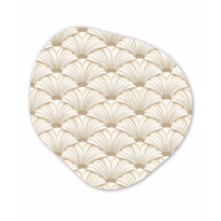 Klassiek - Art - Beige Wandcirkel Organisch Forex 3mm klein 629 -3d