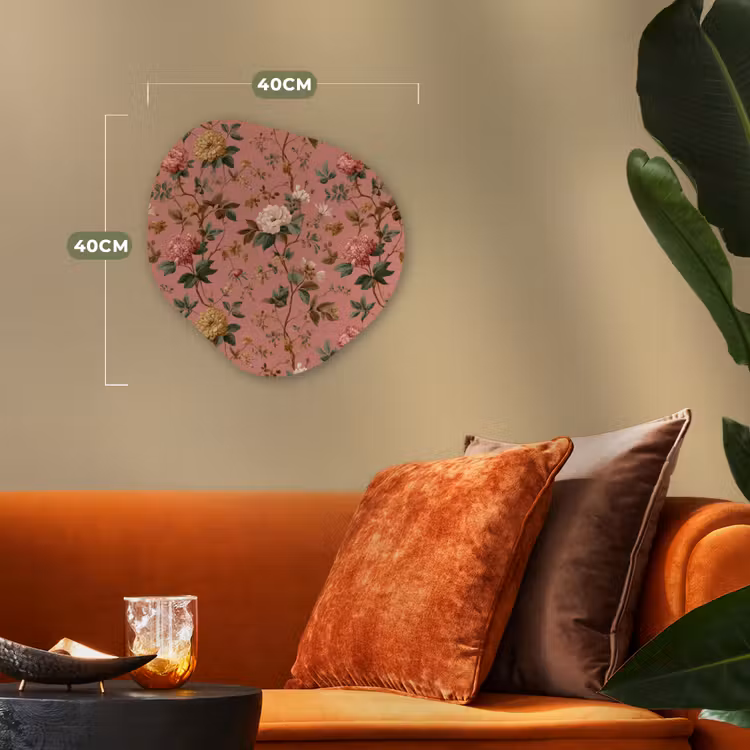 Klassiek - Botanisch - Roze Wandcirkel Organisch Forex 3mm klein 629 -sfeer3