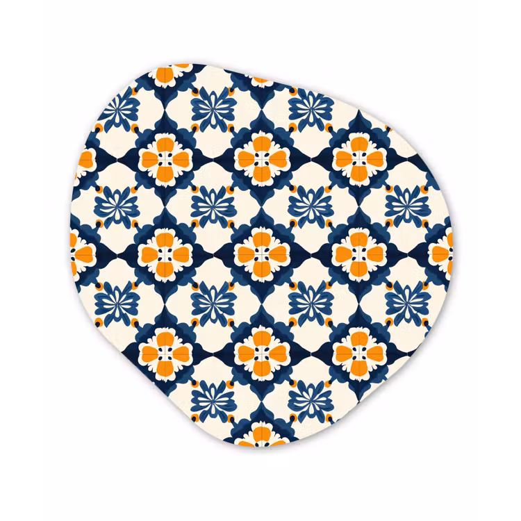 Klassiek - Geometrisch - Blauw Wandcirkel Organisch Forex 3mm klein 629 -3d