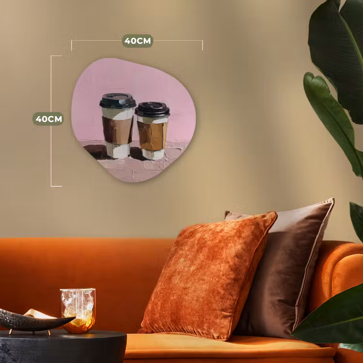 Koffiebekers - Deksel - Verf - Textuur Wandcirkel Organisch Forex 3mm klein -sfeer3