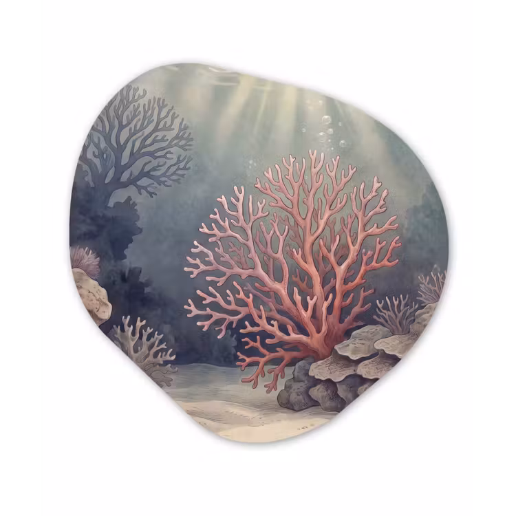 Koraal - Onderwater - Natuur - Roze Wandcirkel Organisch Forex 3mm klein -3d