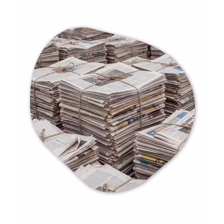 Kranten - Stapels - Touw - Informatie - Vintage Wandcirkel Organisch Forex 3mm klein -3d