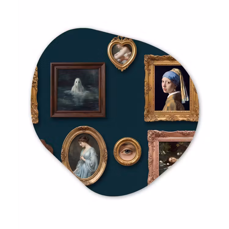 Kunst - Schilderijen - Decoratie - Klassiek - Groen Wandcirkel Organisch Forex 3mm klein -3d