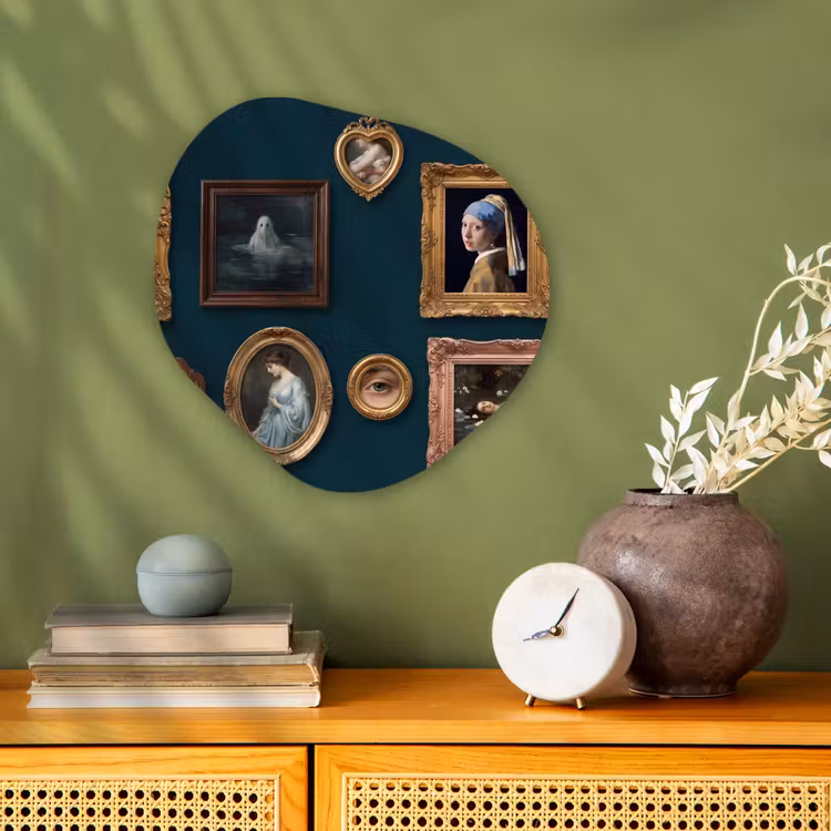 Kunst - Schilderijen - Decoratie - Klassiek - Groen Wandcirkel Organisch Forex 3mm klein -sfeer2