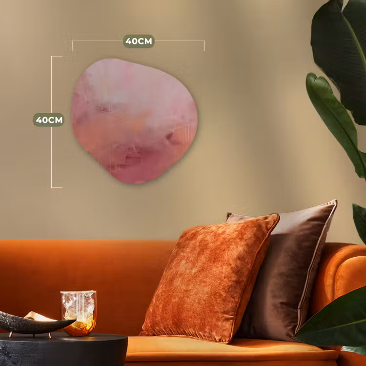Kunst - Vloeiend - Pastel - Abstract Wandcirkel Organisch Forex 3mm klein -sfeer3