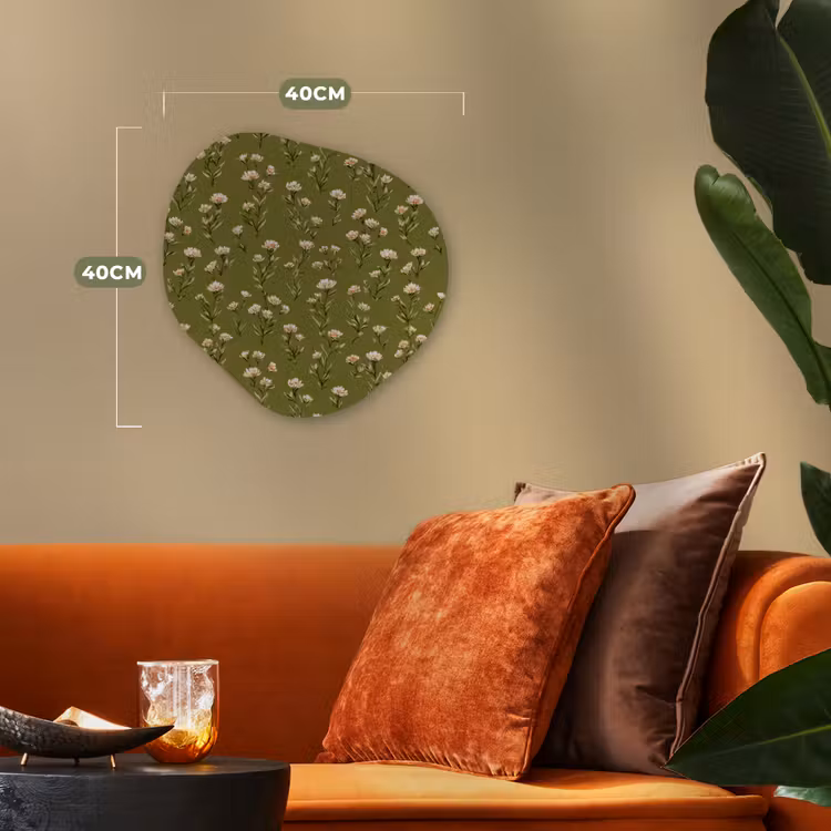 Landelijk - Bloemen -  Groen Wandcirkel Organisch Forex 3mm klein 629 -sfeer3