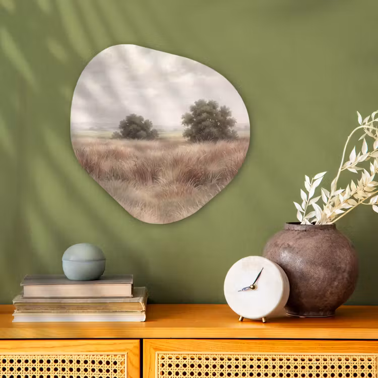 Landschap - Minimalistisch - Beige Wandcirkel Organisch Forex 3mm klein -sfeer2