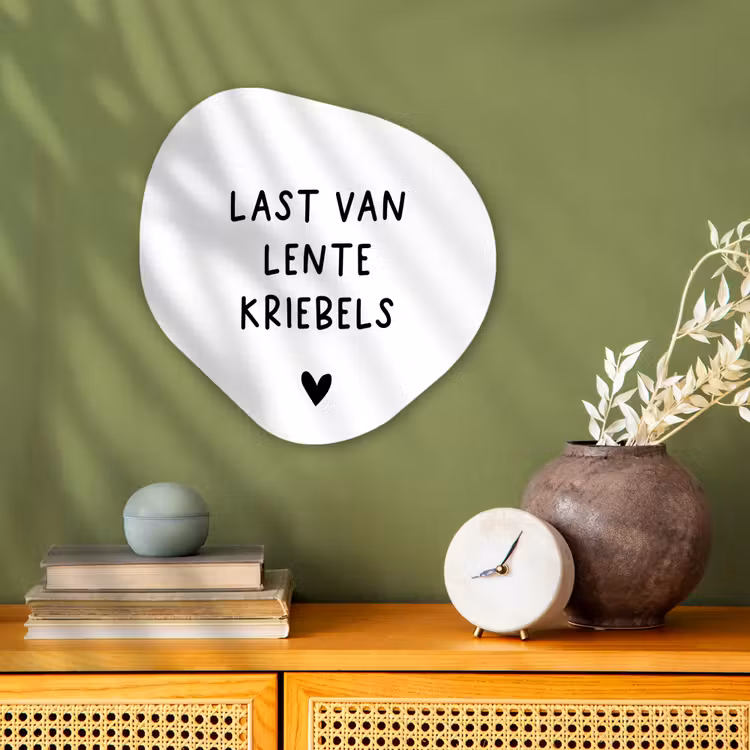 Last van lentekriebels - Spreuken - Quotes Wandcirkel Organisch Forex 3mm klein -sfeer2