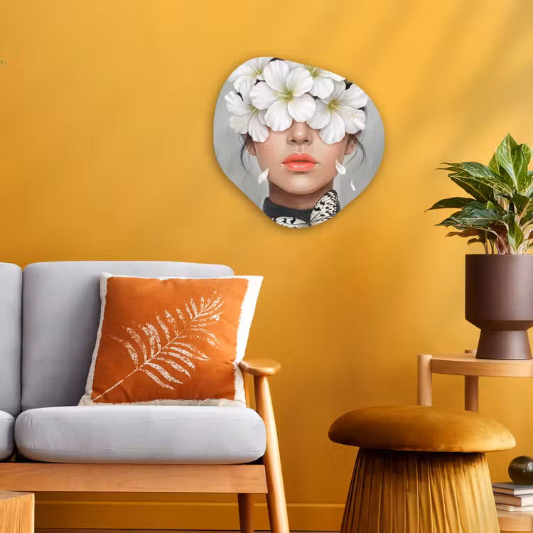 Lelies - Portret - Wit Wandcirkel Organisch Forex 3mm klein -sfeer4