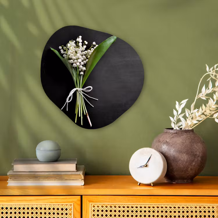 Lelietjes van dalen - Bloemen - Stilleven - Flora Wandcirkel Organisch Forex 3mm klein -sfeer2