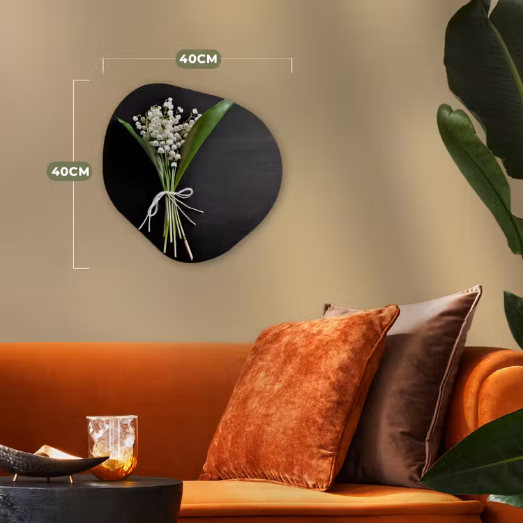 Lelietjes van dalen - Bloemen - Stilleven - Flora Wandcirkel Organisch Forex 3mm klein -sfeer3