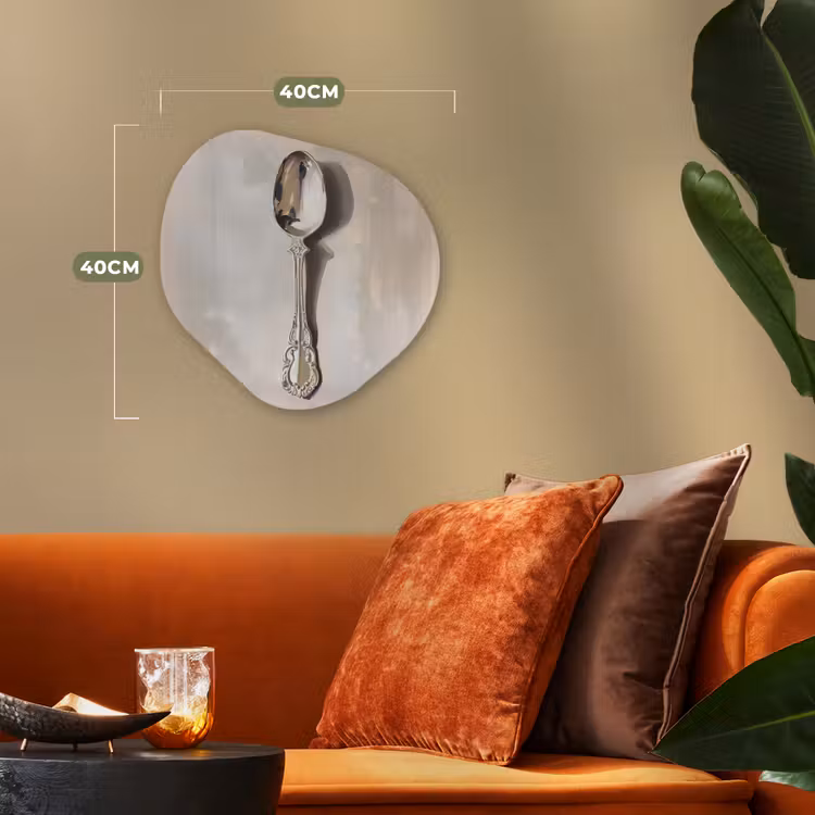 Lepel - Verf - Zilver Wandcirkel Organisch Forex 3mm klein -sfeer3