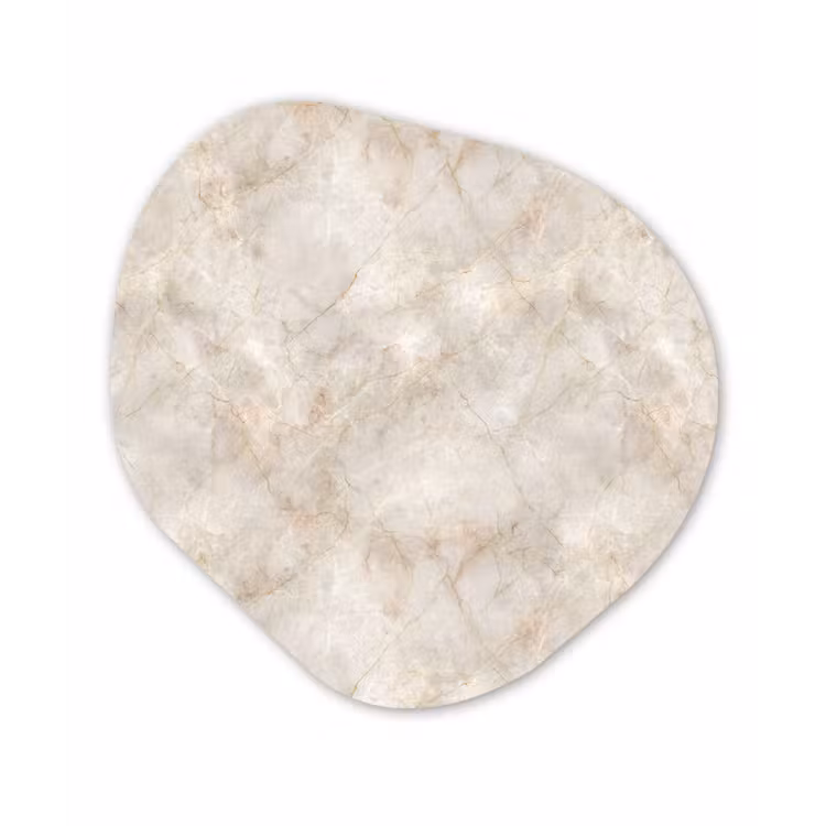 Lichtbeige - Goudbruine Nerven - Marmer Wandcirkel Organisch Forex 3mm klein 629 -3d