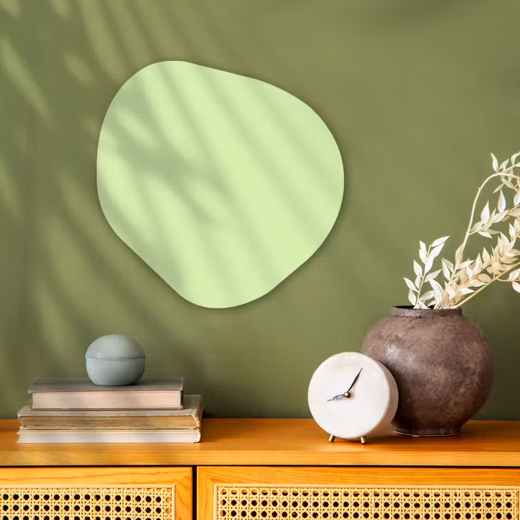 Light - Lime - Groen Wandcirkel Organisch Forex 3mm klein 629 -sfeer2