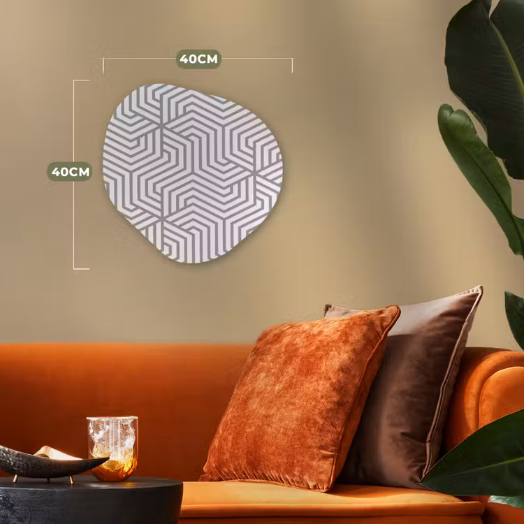 Lijn - Design - Geometrie - Patroon Wandcirkel Organisch Forex 3mm klein 629 -sfeer3