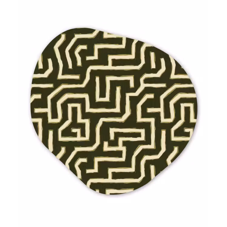 Lijnen - Abstract - Groen Wandcirkel Organisch Forex 3mm klein 629 -3d