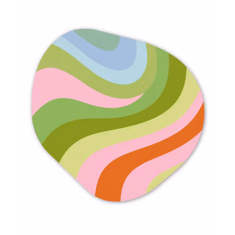 Lijnen - Pasteltinten - Golvend Wandcirkel Organisch Forex 3mm klein -3d
