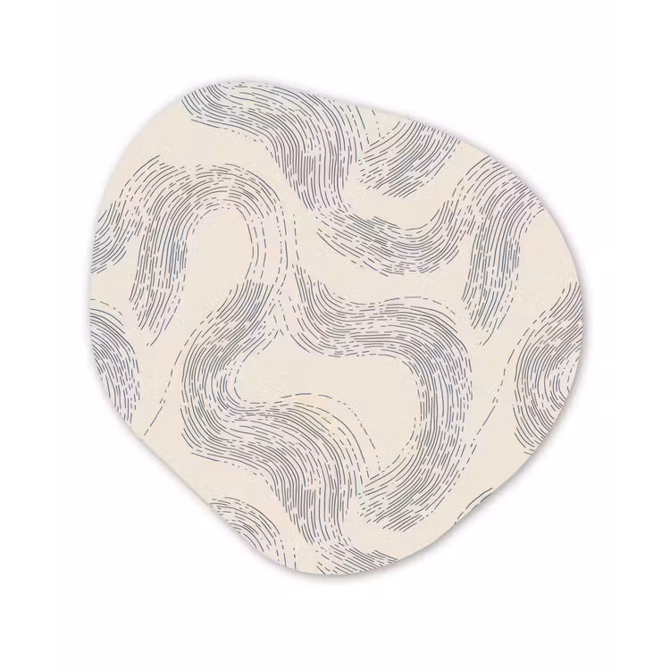 Lijnen - Patroon - Beige - Minimalistisch Wandcirkel Organisch Forex 3mm klein 629 -3d