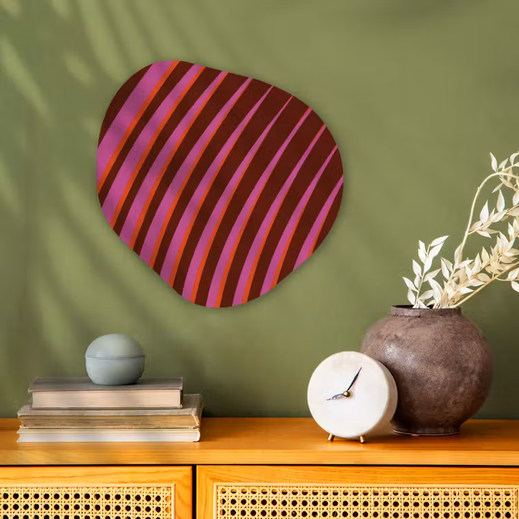 Lijnen - Rood - Beweging Wandcirkel Organisch Forex 3mm klein -sfeer2