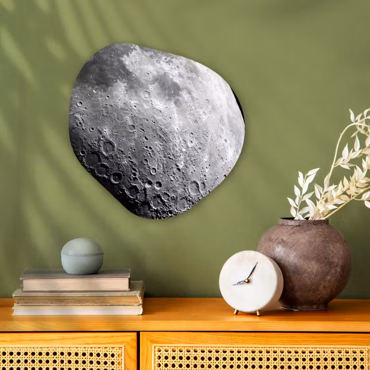 Organisch schilderij forex - Maan - Kraters - Ruimte - Maan - Kraters - Ruimte Wandcirkel Organisch Forex 3mm klein