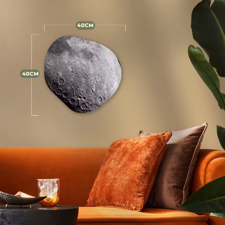 Organisch schilderij forex - Maan - Kraters - Ruimte - Maan - Kraters - Ruimte Wandcirkel Organisch Forex 3mm klein