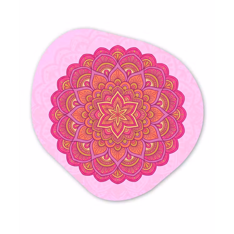 Mandala - Cirkel - Spiritueel - Oosters - Roze Wandcirkel Organisch Forex 3mm klein -3d
