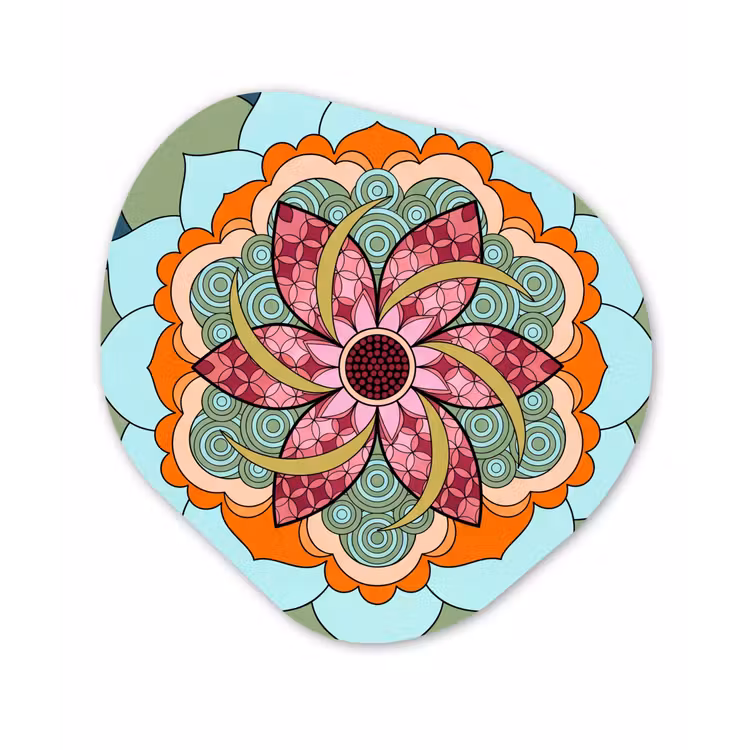 Mandala - Geometrisch - Kunst - Decoratief - Kleurrijk Wandcirkel Organisch Forex 3mm klein -3d