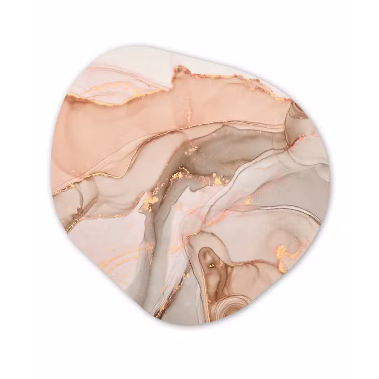 Marmer - Roze - Rosé Wandcirkel Organisch Forex 3mm klein -3d