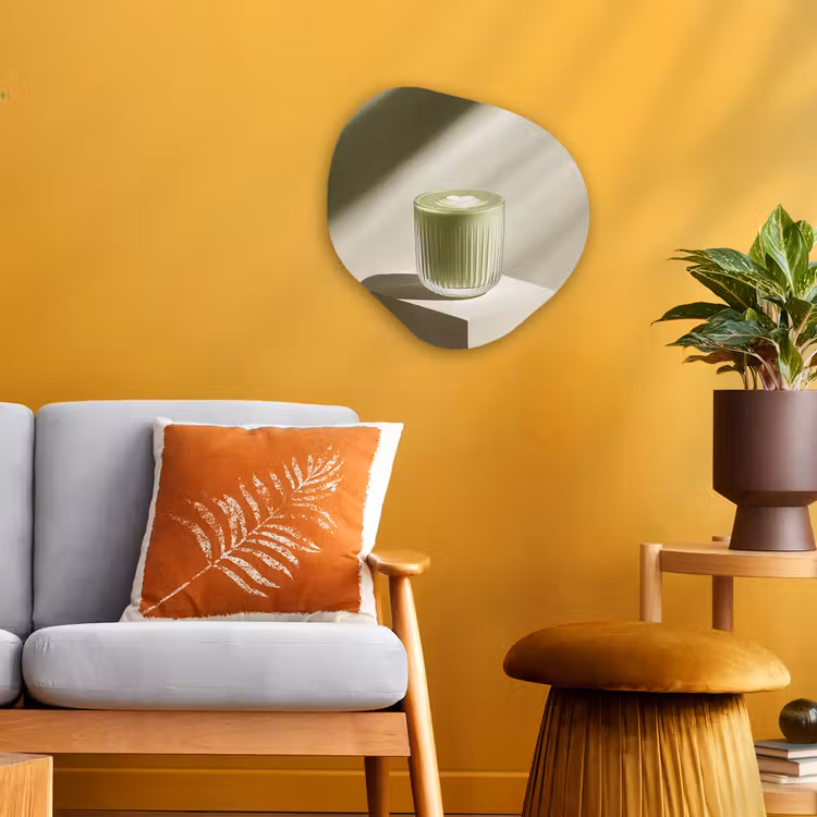 Matcha - Glas - Groen - Minimalistisch Wandcirkel Organisch Forex 3mm klein -sfeer4
