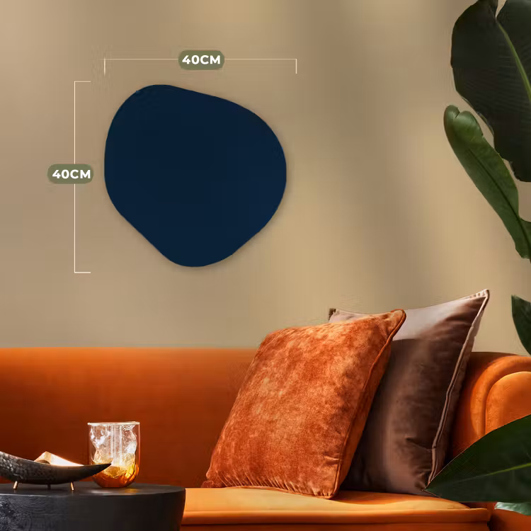 Midnight - Blue - Blauw Wandcirkel Organisch Forex 3mm klein 629 -sfeer3