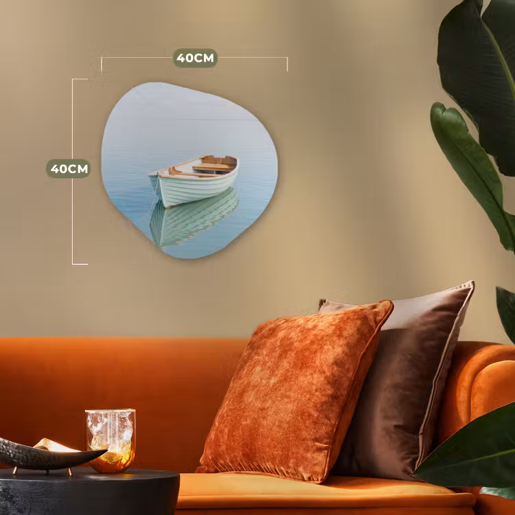 Minimalistisch - Boot - Zee Wandcirkel Organisch Forex 3mm klein -sfeer3