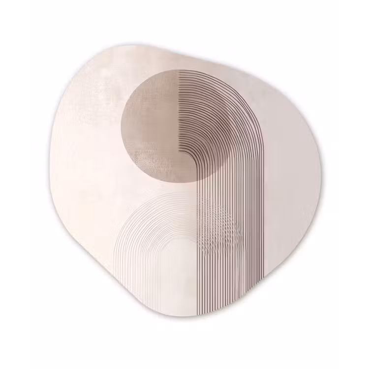 Minimalistisch - Cirkel - Lichtgrijs Wandcirkel Organisch Forex 3mm klein -3d