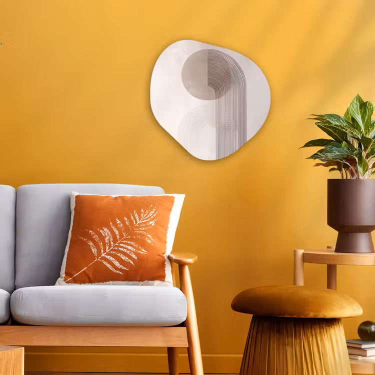 Minimalistisch - Cirkel - Lichtgrijs Wandcirkel Organisch Forex 3mm klein -sfeer4
