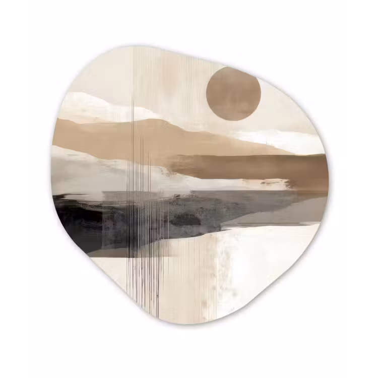 Minimalistisch - Landschap - Dimensie Wandcirkel Organisch Forex 3mm klein -3d