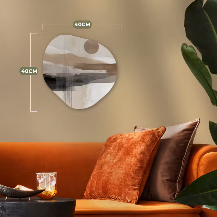 Minimalistisch - Landschap - Dimensie Wandcirkel Organisch Forex 3mm klein -sfeer3