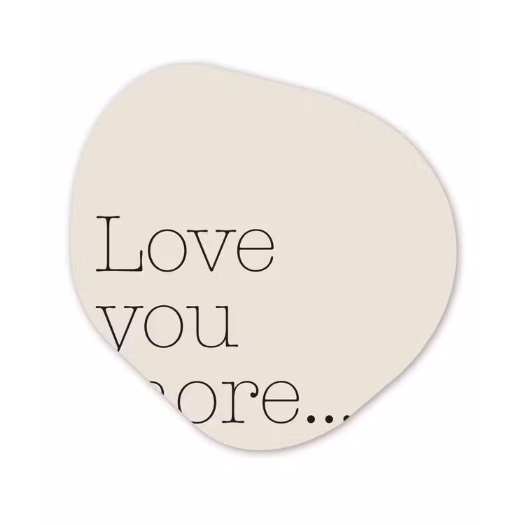 Minimalistisch - Love - Beige Wandcirkel Organisch Forex 3mm klein -3d